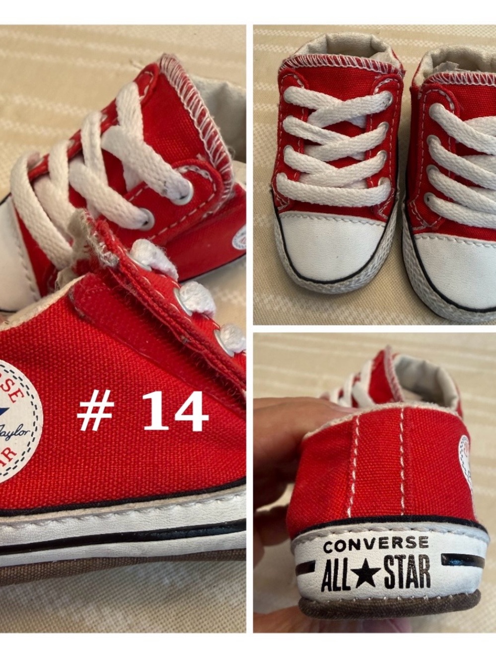 Converse Red Low-Top Kids Sneakers with White Toe Cap